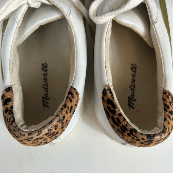 Madewell AE242 White Leather Calf Hair Sidewalk Low-Top Sneakers Size 8 - Picture 6 of 10